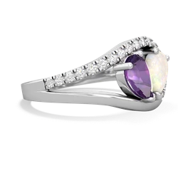 Amethyst Nestled Heart Keepsake 14K White Gold ring R5650