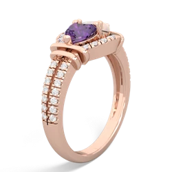 Amethyst Art-Deco Keepsake 14K Rose Gold ring R5630