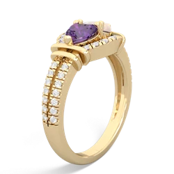 Amethyst Art-Deco Keepsake 14K Yellow Gold ring R5630