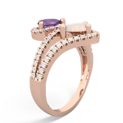 Amethyst Diamond Dazzler 14K Rose Gold ring R3000