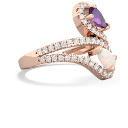 Amethyst Diamond Dazzler 14K Rose Gold ring R3000