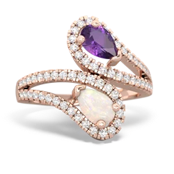 Amethyst Diamond Dazzler 14K Rose Gold ring R3000