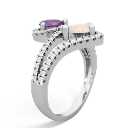 Amethyst Diamond Dazzler 14K White Gold ring R3000