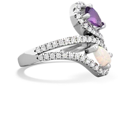 Amethyst Diamond Dazzler 14K White Gold ring R3000