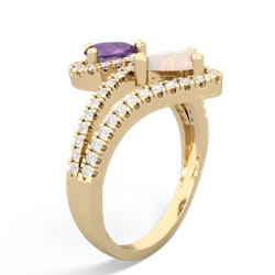 Amethyst Diamond Dazzler 14K Yellow Gold ring R3000