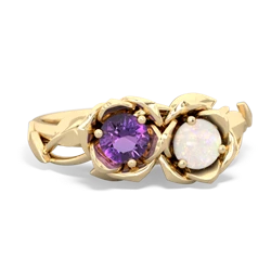 Amethyst Rose Garden 14K Yellow Gold ring R5510