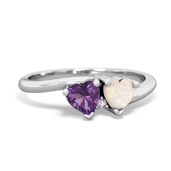 Amethyst Sweethearts 14K White Gold ring R5260