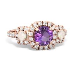 Amethyst Regal Halo 14K Rose Gold ring R5350