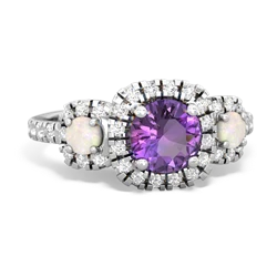 Amethyst Regal Halo 14K White Gold ring R5350