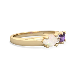Amethyst Pear Bowtie 14K Yellow Gold ring R0865