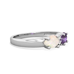 Amethyst Pear Bowtie 14K White Gold ring R0865