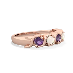 Amethyst Anniversary Band 14K Rose Gold ring R2089