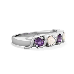 Amethyst Anniversary Band 14K White Gold ring R2089