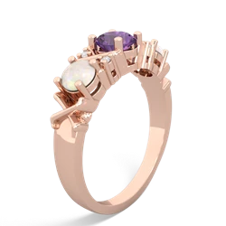 Amethyst Hugs And Kisses 14K Rose Gold ring R5016