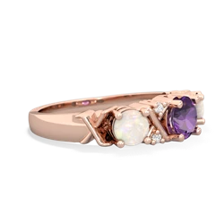 Amethyst Hugs And Kisses 14K Rose Gold ring R5016