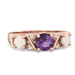 Amethyst Hugs And Kisses 14K Rose Gold ring R5016