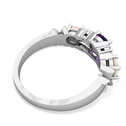 Amethyst Hugs And Kisses 14K White Gold ring R5016