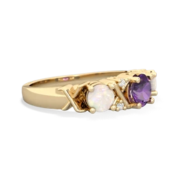 Amethyst Hugs And Kisses 14K Yellow Gold ring R5016