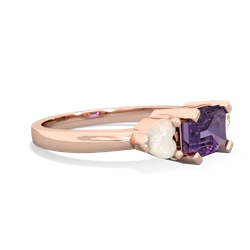 Amethyst Three Stone 14K Rose Gold ring R5235