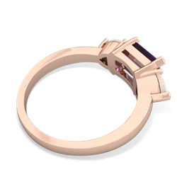 Amethyst Three Stone 14K Rose Gold ring R5235