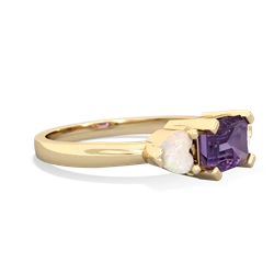 Amethyst Three Stone 14K Yellow Gold ring R5235