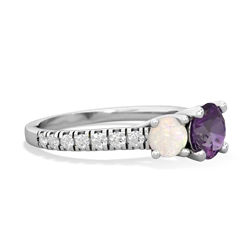 Amethyst Pave Trellis 14K White Gold ring R5500