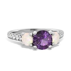 Amethyst Pave Trellis 14K White Gold ring R5500