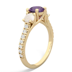 Amethyst Pave Trellis 14K Yellow Gold ring R5500