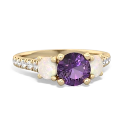 Amethyst Pave Trellis 14K Yellow Gold ring R5500