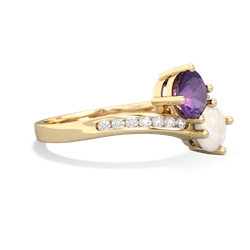 Amethyst Channel Set Two Stone 14K Yellow Gold ring R5303