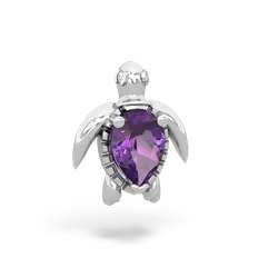 Amethyst Baby Sea Turtle 14K White Gold pendant P5241