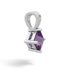 Amethyst 5Mm Princess Solitaire 14K White Gold pendant P1789