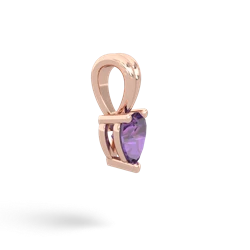 Amethyst 5Mm Heart Solitaire 14K Rose Gold pendant P1861