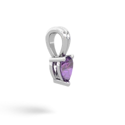 Amethyst 5Mm Heart Solitaire 14K White Gold pendant P1861