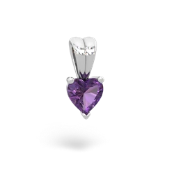 Amethyst 5Mm Heart Solitaire 14K White Gold pendant P1861