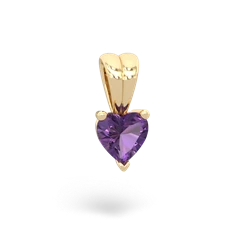 Amethyst 5Mm Heart Solitaire 14K Yellow Gold pendant P1861