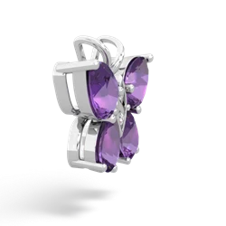 Amethyst Butterfly 14K White Gold pendant P2215