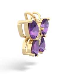 Amethyst Butterfly 14K Yellow Gold pendant P2215