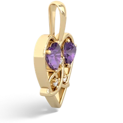 Amethyst Celtic Trinity Heart 14K Yellow Gold pendant P5331