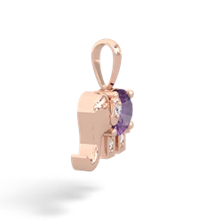 Amethyst Elephant 14K Rose Gold pendant P2555