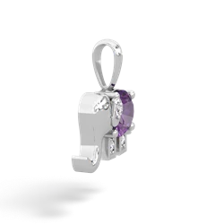 Amethyst Elephant 14K White Gold pendant P2555