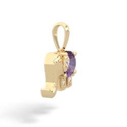 Amethyst Elephant 14K Yellow Gold pendant P2555