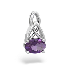 Amethyst Celtic Trinity Knot 14K White Gold pendant P2389