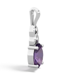 Amethyst Links 14K White Gold pendant P4032