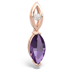 Amethyst Marquise Drop 14K Rose Gold pendant P5333