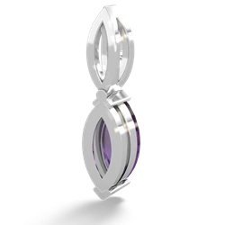 Amethyst Marquise Drop 14K White Gold pendant P5333