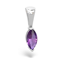 Amethyst 8X4 Marquise 14K White Gold pendant P1701