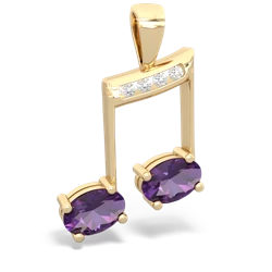 Amethyst Color Of Music 14K Yellow Gold pendant P3334