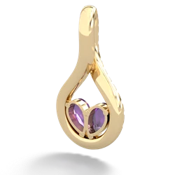 Amethyst Pave Twist 'One Heart' 14K Yellow Gold pendant P5360