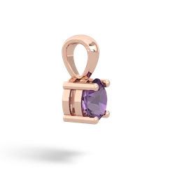 Amethyst 6Mm Round Solitaire 14K Rose Gold pendant P1786